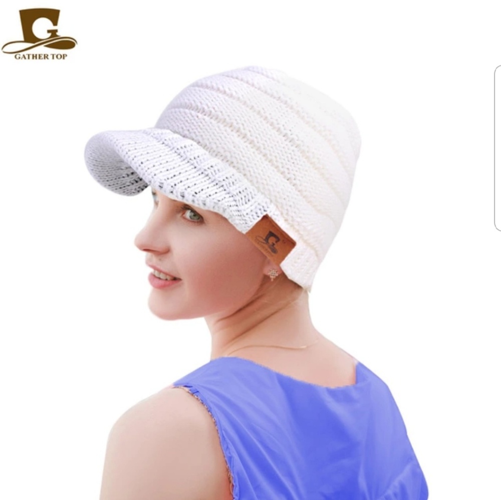 Unisex Knit Visor Beanie
